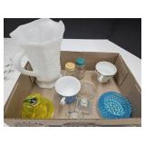 VTG Glassware, Ball Salt& Pep, Fenton Dish, Glas+