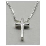 New 925 Silver Cross 16" Necklace