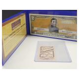 Colorized Honus Wagner Legal $2 Note & Replica Cig
