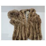 Vintage York Furs Muncie Mr Burnhard Wrap & Hat