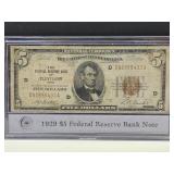 1929 $5 Federal Reserve Bank Note, Registered PCS