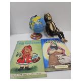 Shelf Cat, 9" Table Top Globe, Books
