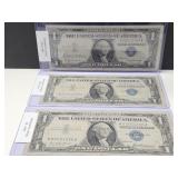 Lot of Three 1957, 57A, 57B Silver Certificates