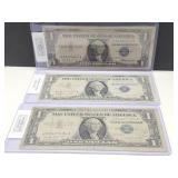 Lot of Three 1957, 57A, 57B Silver Certificates