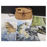 VTG Fishing Basket, Fish Garden Flags