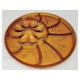 Indiana Amber Glass Egg Plate