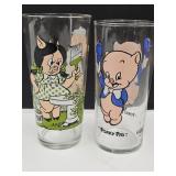 Vintage Pepsi Cartoon Glasses PORKY & PETUNIA