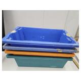 4 Storage Tote Bins 21 x 12 x 6.5"h
