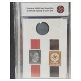 Germany WWII 3rd Reich Stamps & Coin Set