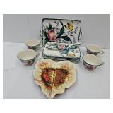 Vtg Italy Dishes1 crack, Treasure Craft,  +