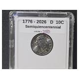 New 2026 D 10 Cent Liberty Dime 250th Year