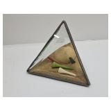 Glass Golf Pyramid Signed Paperweight