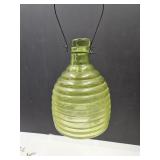 Vintage Glass Beehive Insect Jar w Lid 9" high