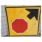 Stop Ahead Metal Road Sign 36"