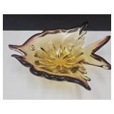 Amber Glass Fish Dish  11" L