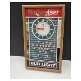 BUDWEISER BUDLIGHT 10 x 17 Clock Sign