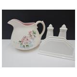 Beautiful Ceramic Pitcher, Pfaltzgraff S&P & Nap