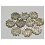 10 Silver Mercury DImes