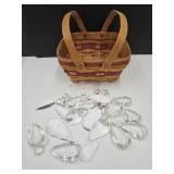 Glass Prisms SEE SIZE & Longaberger Basket