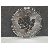2019   $5 Dollar 1 Oz Silver Canadian  Coin