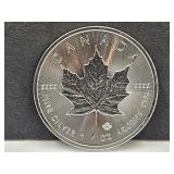 2019   $5 Dollar 1 Oz Silver Canadian  Coin