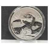 2013 Silver Canadian $5 Dollar Coin with Snake