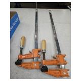 2 Metal Bar Clamps 18"