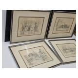 4 Hand Signed Williamsburg Virginia Art  C Overly