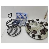 Mirror Candled Tray & Metal Tiered Tray