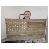 Primitive / Farm House America Flag Decor 39 x21