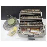 Tacklebox w Fishing Lures, Bait Basket, & Spool