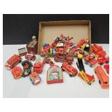 Large Lot Fireman Toys, Cast Iron Engine, Geobr +