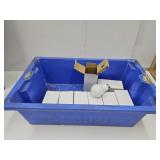 1 Storage Tote Bin & 8  LED Light Bulbs