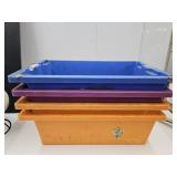 4 Storage Tote Bins 21 x 12 x 6.5"h