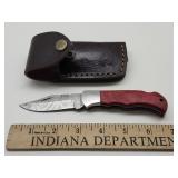 Damascus Pocket Knife w Sheath