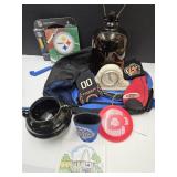 Amber Gallon Jar,  WIlson Back Pack , CLock+