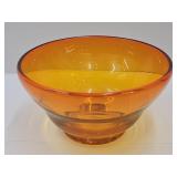 Bischoff Orange Glass Bowk 8" Wide