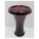 Amethyst Rolled Top Vase 9 1/2" high