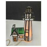 Stained Glass  Lighted Lighthouse   9" x 5"