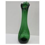 Green Swung Glass  Mexico Vase 13.5" high