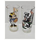 VTG Pepsi Cartoon Glasses-Daffy/Pepi, Disney Minn