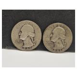(2) 1941 Silver Washington Quarters Coins