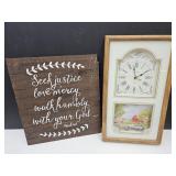 Ingrahm Clock 14"X24" & Wall Decor sign