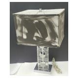 Heavy Glass Modern Table Lamp 23"High