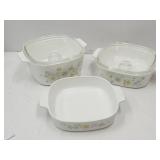 Corning Ware 8 x 8 x 1 3/4, 2 and 3 Quart