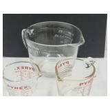 Pyrex 1 Cup, 2 Cup, & 8 Cup Measuring Pitchers