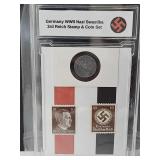 Germany WWII  N A Z I  3rd Reich Stamps & Coin Set
