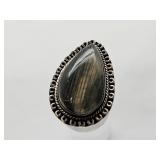 Sterling Silver Labradorite Ring Sz 7.5