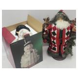 Snowman Cookie Jar w B0x & 90s Classic Santa