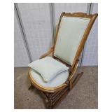 Antique Rocking Chair with Throw Pillow